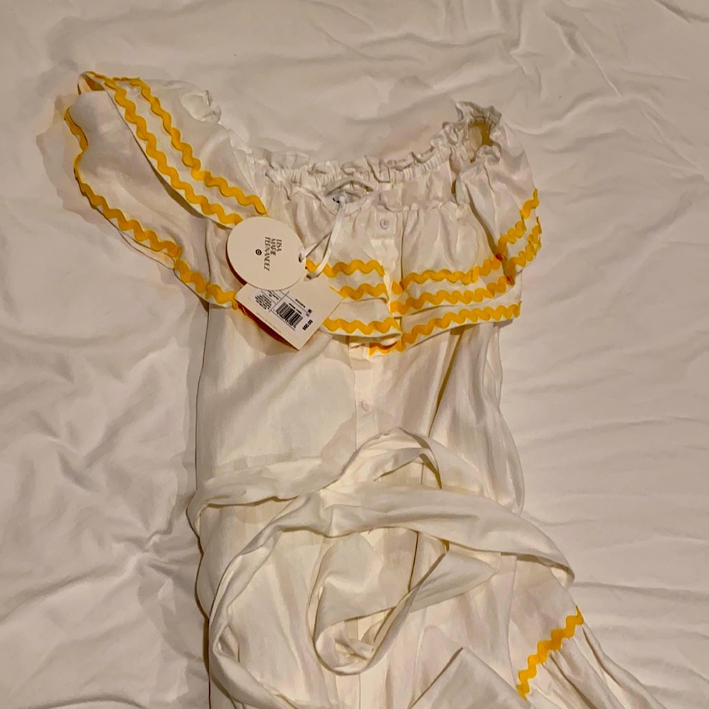 White and yellow summer dress